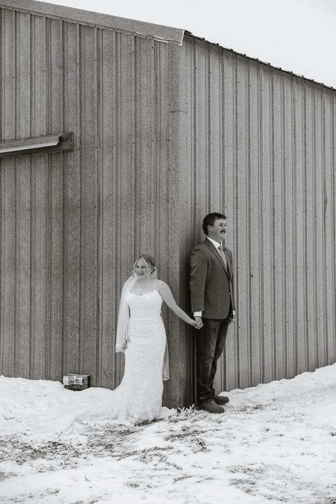 winter wedding in north dakota