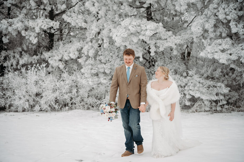 winter wedding in north dakota