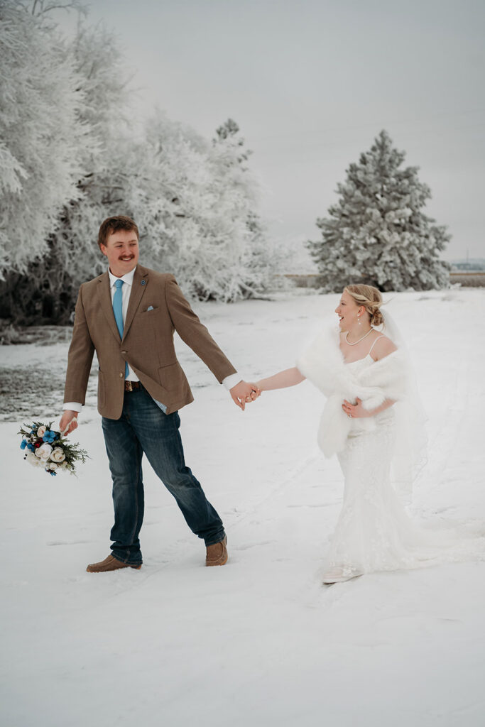 winter wedding in north dakota