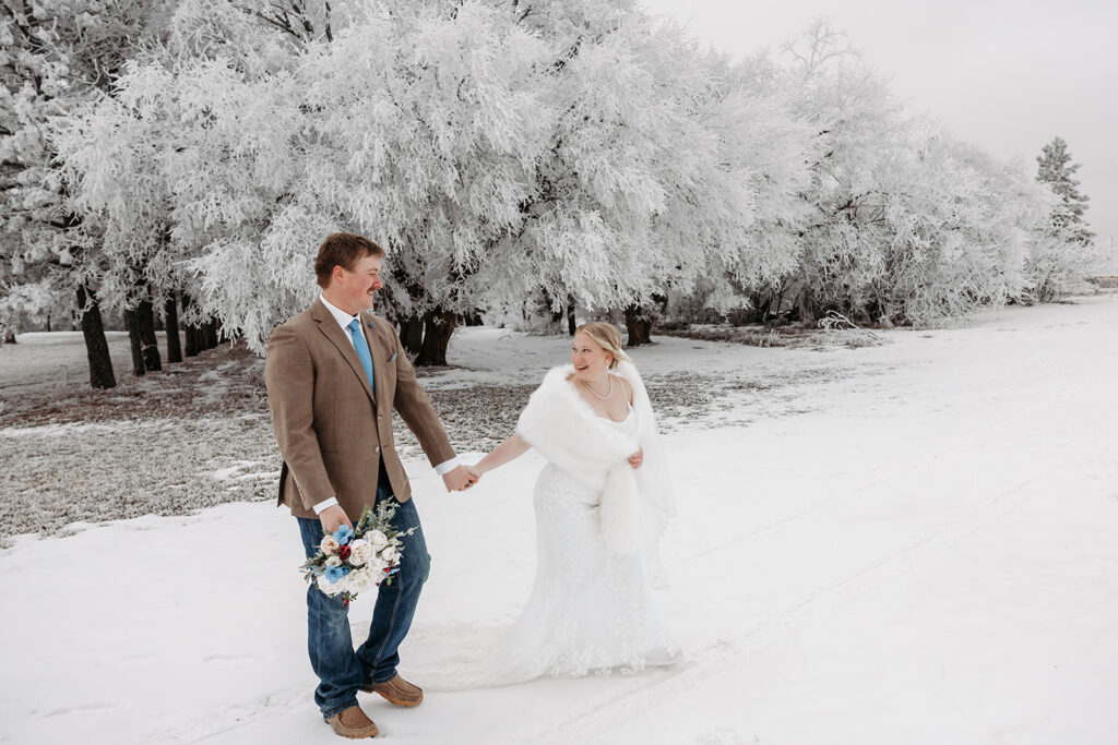 winter wedding in north dakota