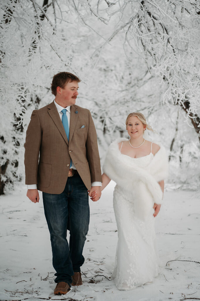 winter wedding in north dakota