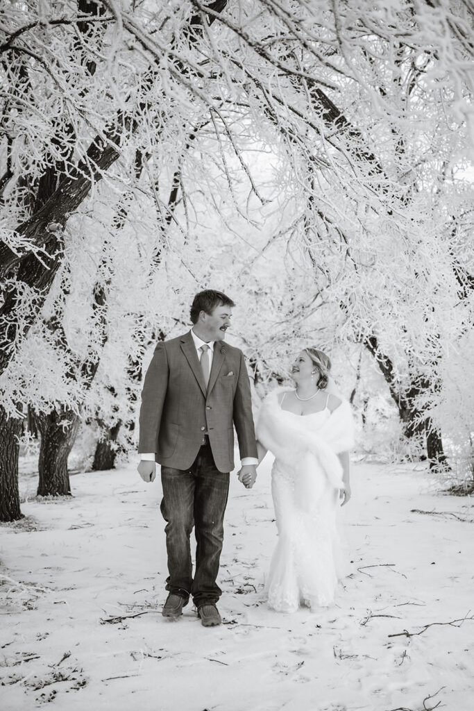 winter wedding in north dakota